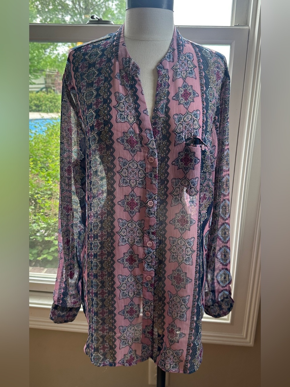 Kut From The Kloth Sheer Blouse, Size XL